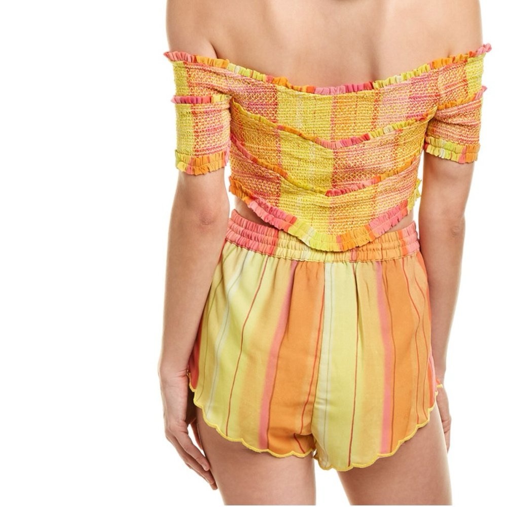 NWT Rococo Sand X Revolve Ombré Tropical
Scalloped Hem Mini Resort Shorts- XS - Picture 8 of 8